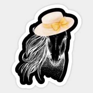 Funny Derby Day 2024 Horse racing Fascinator Hat Derby Party Sticker